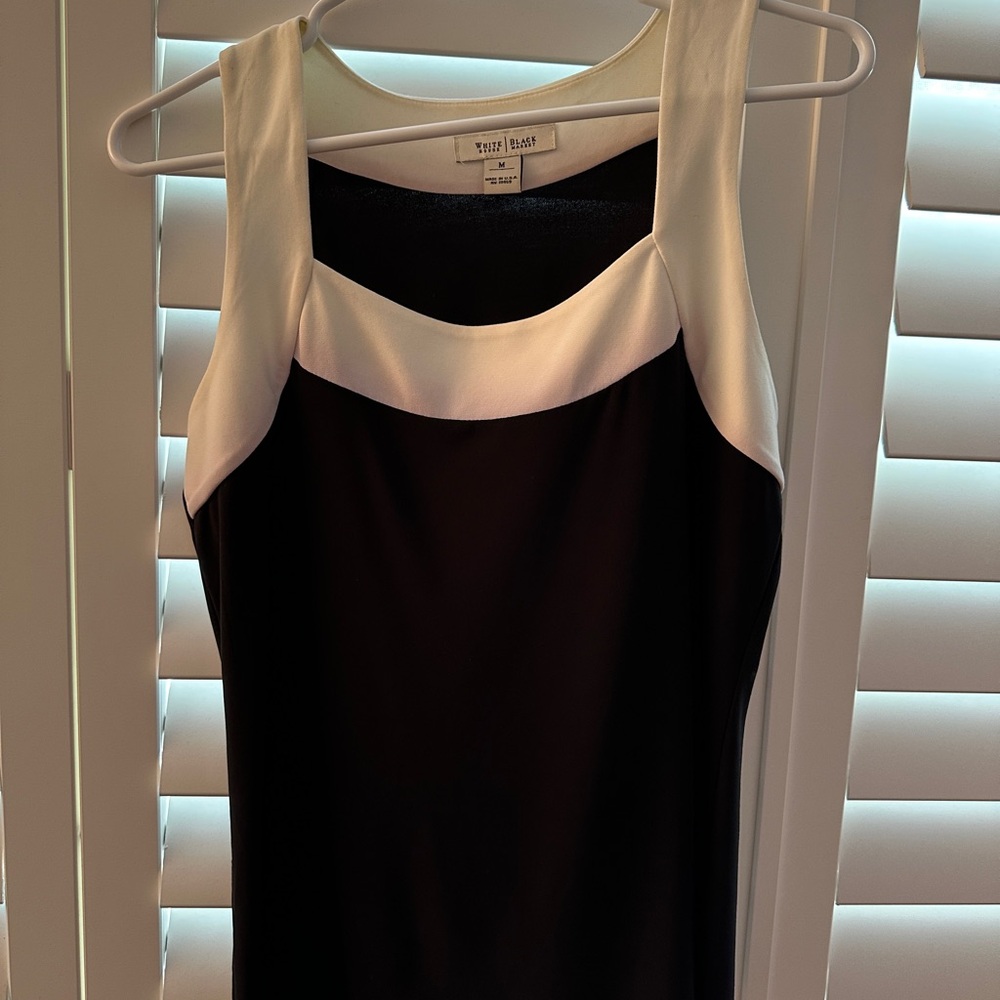 White House Black Market Black and White Blouse